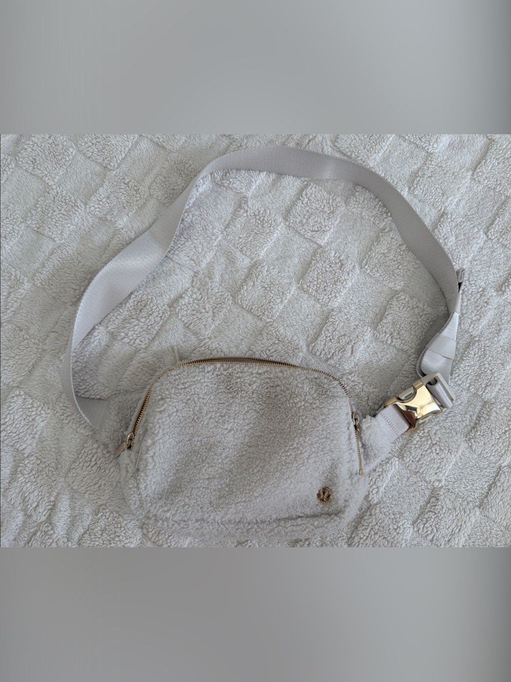 Lululemon Athletica Cream Sherpa Crossbody Belt Bag